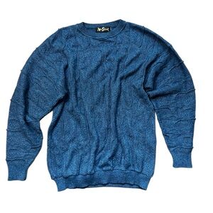 Alan Stuart Textured Blue Crewneck Sweater